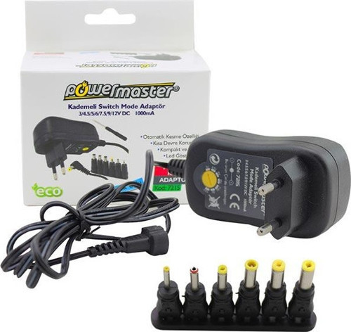 3-12V 1 Amper Ayarlı Switch Mode Adaptör Otomatik Kesme Özellikli Kademeli Çok Uçlu Led Göstergeli