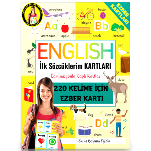 İngilizce İlk Sözcüklerim Kartları (220 Kelime Ezber Kartları) - Enine Boyuna Eğitim