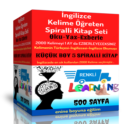 İngilizce Kelime Öğreten Kitap Seti (Küçük Boy 5 Spiralli Kitap) - Enine Boyuna Eğitim