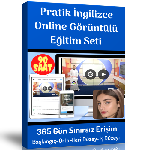 Pratik İngilizce Online Görüntülü Eğitim Seti (Başlangıç-Orta-İleri- İş Düzeyi) - Enine Boyuna Eğitim