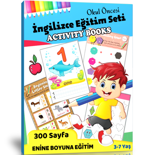 Okul Öncesi İngilizce Eğitim Seti (Aktivite Kitabı) - Enine Boyuna Eğitim