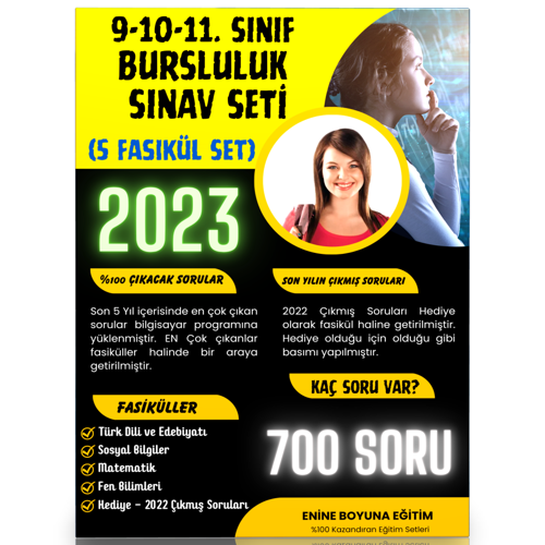 9-10-11. Sınıf Bursluluk Sınav Seti (5 Fasikül Kitap) - Enine Boyuna Eğitim