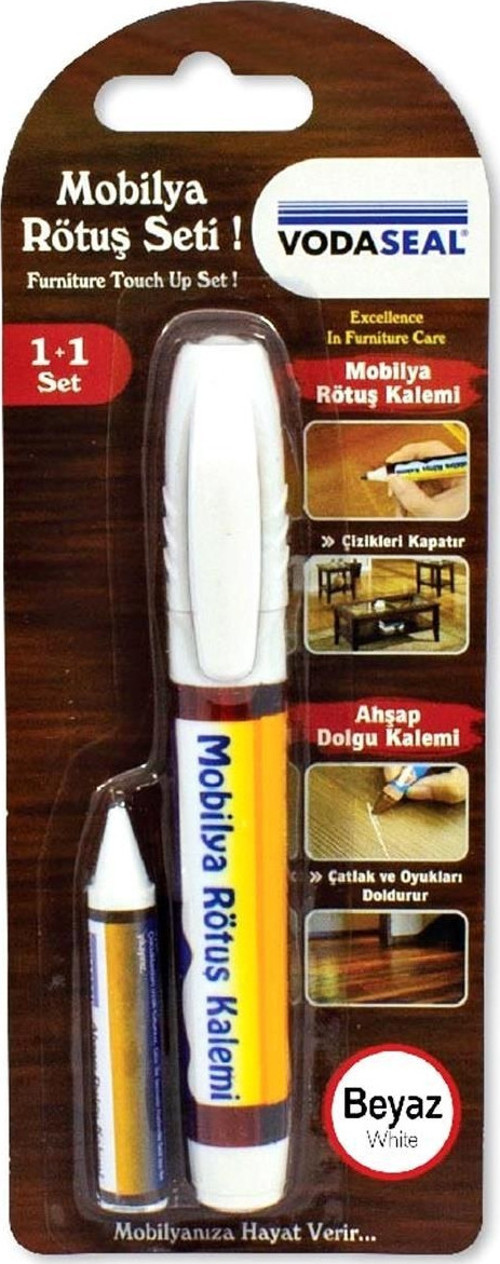 Mobilya Çizik Giderici Rötuş Rütuş ve Dolgu Kalemi Beyaz