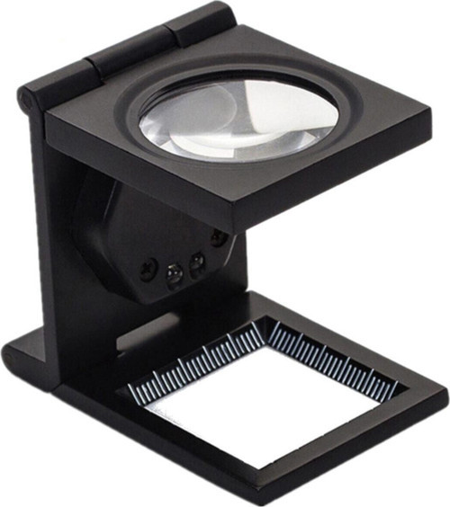 Led Işıklı Lup Mercek Metal Katlanır Ölçekli Kılıflı Büyüteç