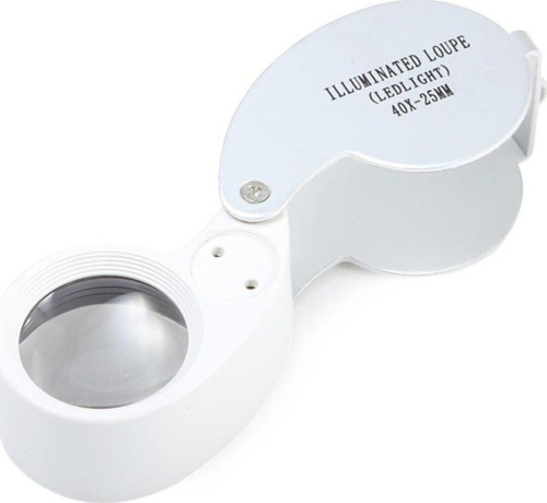 Mini 40X Lüp Led Işıklı Kuyumcu Katlanır Büyüteç Kutulu