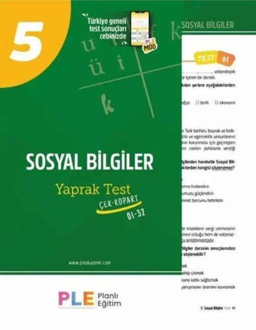 Birey PLE 8. Sınıf Sosyal Bilgiler 32 Yaprak Test Birey Yayınları