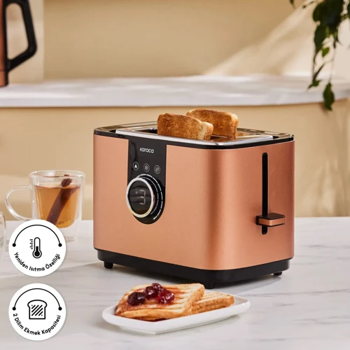 2303 Inox 2 Dilim Kapasiteli Ekmek Kızartma Makinesi Bronze