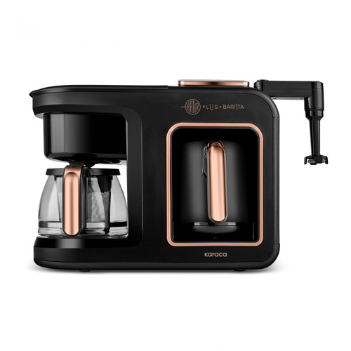 Hatır Plus Barista 6 in 1 Latte Cappuccino ve Közde Türk Kahve Makinesi Black Copper