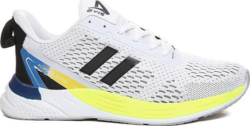 Axs Beyaz Sarı Triko Erkek Sneaker Spor Ayakkabı