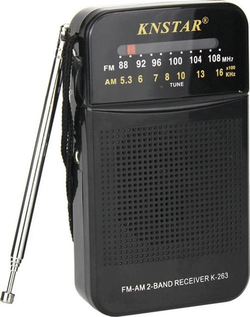 Knstar Radyo Pilli Cep Radyosu Fm-Am Güçlü Çekim Kaliteli Kulaklık Girişi Olan Cep Deprem Çantası