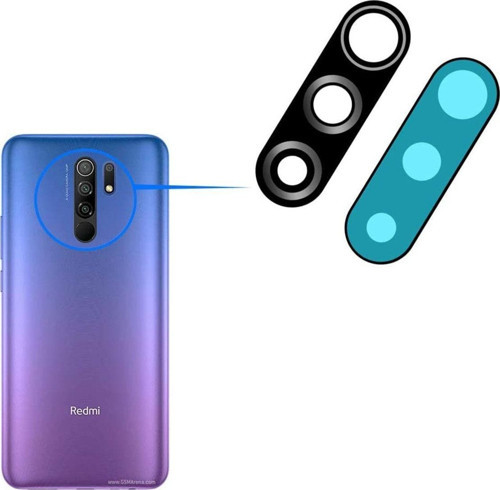Xiaomi Redmi 9 Uyumlu Arka Kamera Camı Lens Yapışkanlı