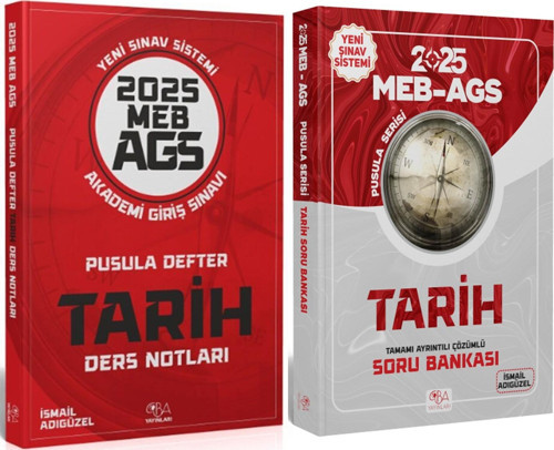 CBA Yayınları 2025 MEB AGS Tarih Pusula Defter Ders Notları ve Soru Bankası Seti 2 Kitap