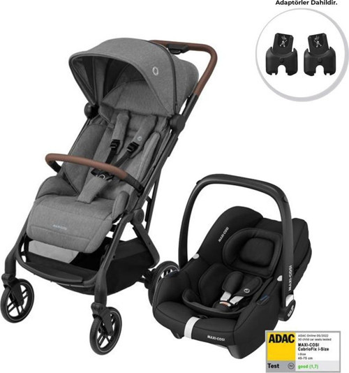 Soho-Cabriofix İ-Size Ana Kucaklı Ultra Kompakt Seyahat Sistem Bebek Arabası Grey-Black
