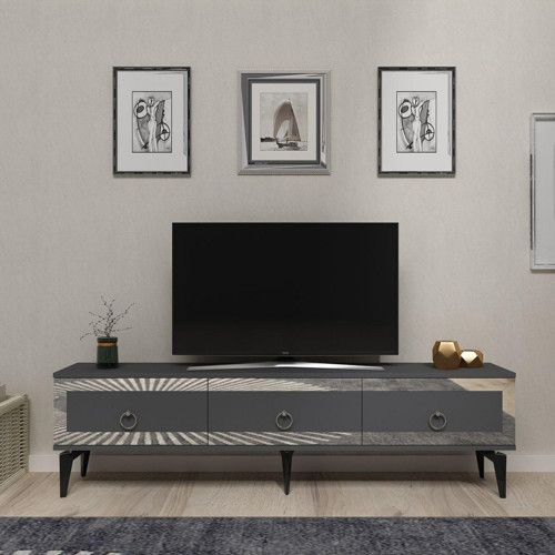 Ponny 180 Cm Tv Sehpası Antrasit Gümüş