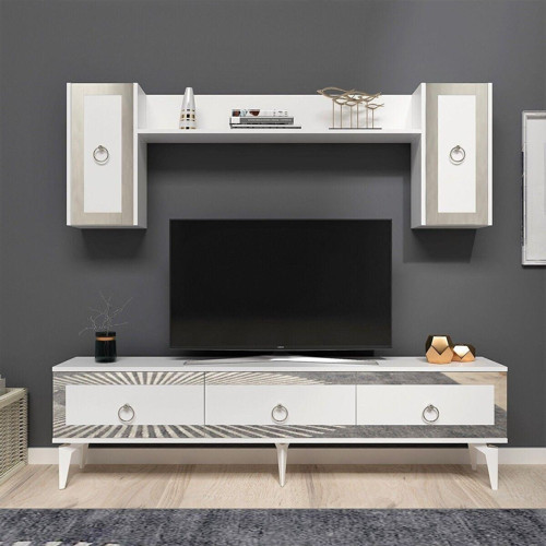 Ponny 180 Cm Tv Ünitesi Beyaz Gümüş