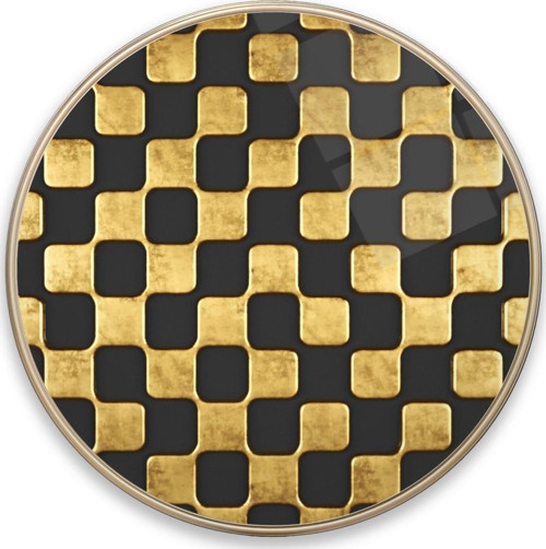 Gold Desen Yuvarlak Cam Tablo | Hediyelik, Dekoratif, Ofis, Mutfak