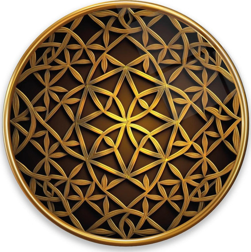 Yaşam Çiçeği Yuvarlak Cam Tablo | Hediyelik, Dekoratif, Ofis, Mutfak