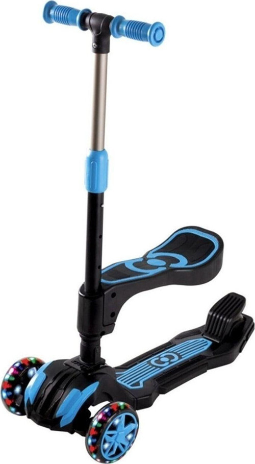 Combo 3-7 Yaş Led Işıklı 3 Tekerlek Oturaklı Yükseklik Ayarlı Katlanabilir Çocuk Scooter