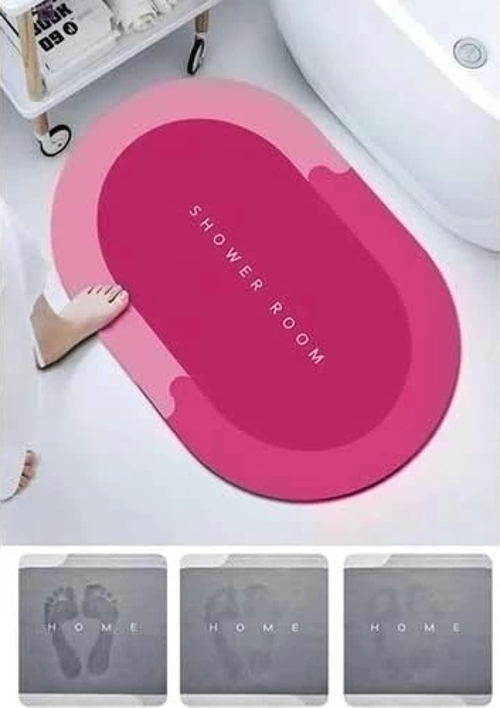 Büyük Boy Pembe Süper Su Emici Kaymaz Tabanlı Banyo Paspası ( 80*50 )cm