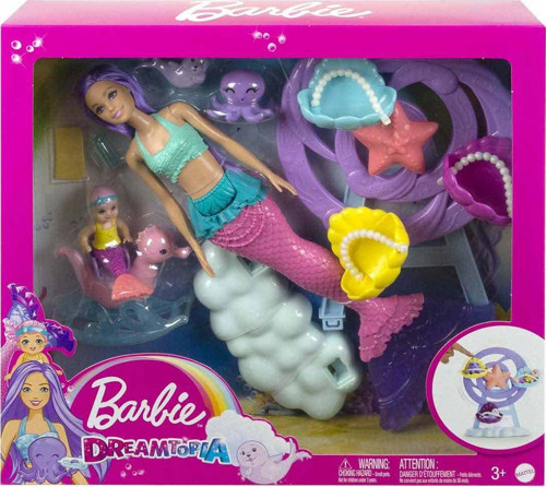 Oyuncak Barbie Dreamtopıa Deniz Kızı Bebek ve Çocuk Oyun Alanı HLC30