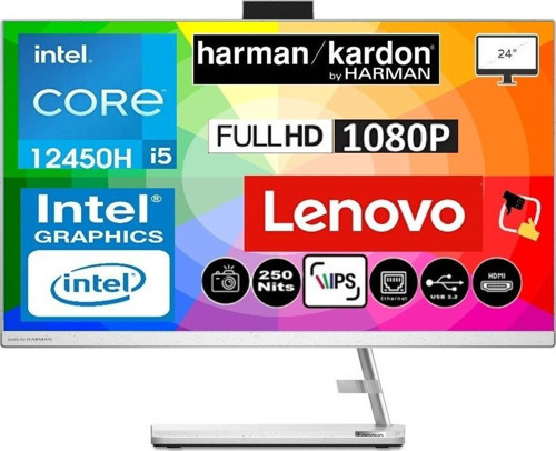 Ideacentre 24IAP7 Intel Core I5-12450H 64GB 1tb SSD UHD Graphics 24'' Fhd IPS W11P F0GH01GDTR Bilgisayar+ Snertech