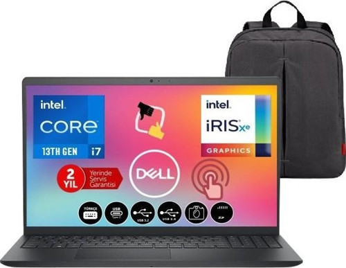 Inspiron 3530 Intel Core İ7-1355U 32GB 2tb SSD Fhd 15.6" Dokunmatik Windows 11 Pro Taşınabilir Bilgisayar+Snertech Çanta
