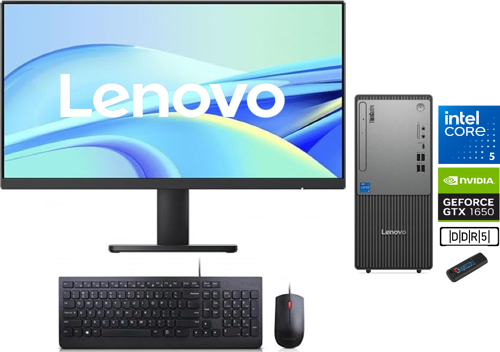 Thinkcentre Neo 50T Gen 5 Intel Core I5 13400 32GB Ddr5 4tb SSD 4GB/GTX1650 27"mon WİN11PRO Masaüstü Blgisayar NEO12UB000ETRTXPW15+ZETTAUSBBELLEK