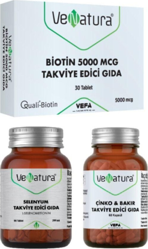 Selenyum Takviyesi 90 Tablet Ve Biotin 5000 Mcg 30 Tablet Ve Çinko 15 Mg Bakır 1500 Mg 60 Kapsül