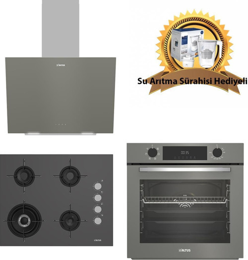 Gri Cam Ankastre Set 570 G - 189 Dg Woklu - 322 G Dijital Turbo -Hediyeli