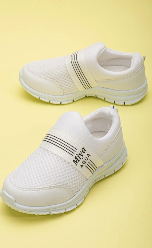 Çocuk Sneaker Fileli Rahat Taban Unisex Bebek Çocuk Spor Ayakkabı 1004-101-0002 Beyaz-33