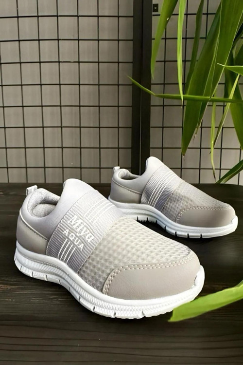 Çocuk Sneaker Fileli Rahat Taban Unisex Bebek Çocuk Spor Ayakkabı 1004-101-0002 Gri-25