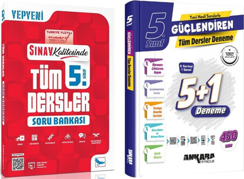 Sınav Yayınları 5.Sınıf Tüm Dersler Soru Bankası ve Ankara Yayıncılık Deneme Seti 2 Kitap
