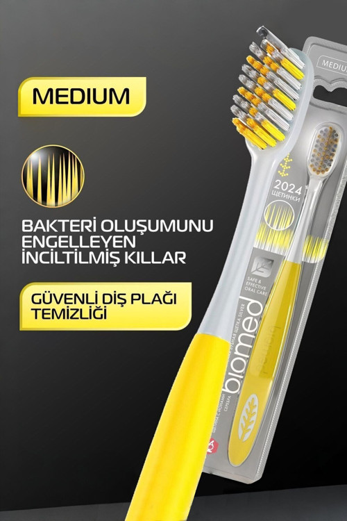 Gümüş Iyonlarıyla Kaplı Kıllar Orta Sert Sılver Diş Fırçası