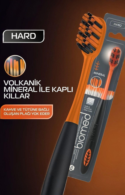 Mineral Hard Diş Fırçası Sert Kıllar Çay Kahve Sigara İçenler İçin Plak Temizleyici Etki