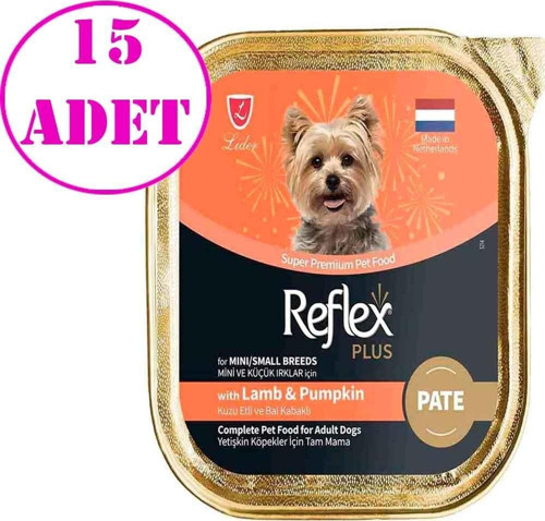 Pate Kuzu Etli Balkabaklı Mini ve Küçük Irk Yetişkin Köpek Konservesi 85 Gr 15 AD
