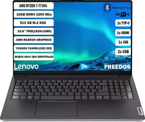 V15 G4 Abp Amd Ryzen 7 7730U 16 GB 512 GB SSD 15,6" Fhd Freedos 82YY0012TR+165