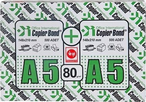 Copier Bond A5 Fotokopi Kağıdı 80gr-1000li 5 Paket