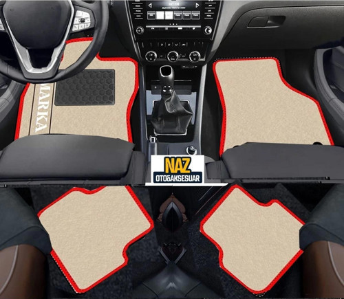 HONDA CR-X 1987-1991 Bej Halı Kırmızı Kenar Petek Topuk