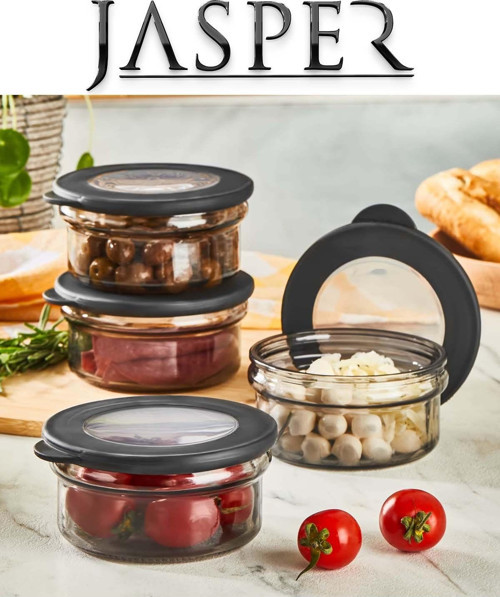 JPR-0105 Çok Amaçlı 415ml 4 Adet Cam Saklama Kabı Saklama Seti