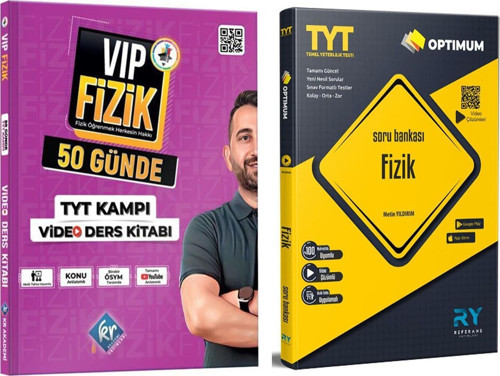 Kr Akademi TYT VİP Fizik Konu ve Referans Fizik Soru Bankası Seti 2 Kitap