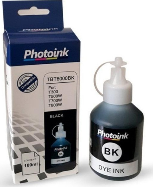 TKPrint Brother Photoİnk T300 T500 Serisi DCP-T710W DCP-T720DW DCP-T820DW DCP-T825DW Siyah Muadil Mürekkep 6000 Sayfa