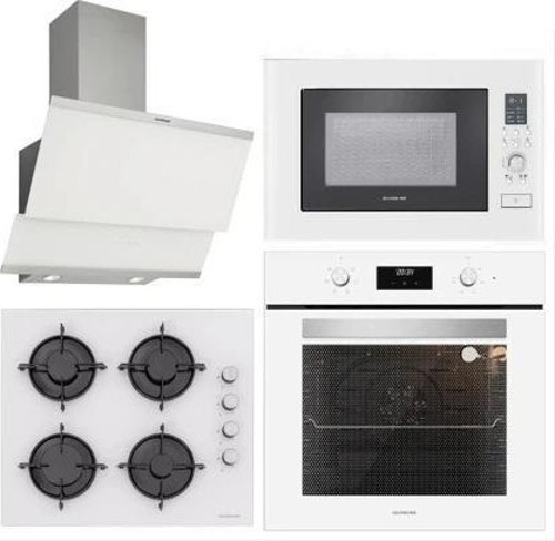 BO6502W02 - CS5349W01 - 3420 Classy 60 - MW9018W01 Beyaz Cam Ankastre Set
