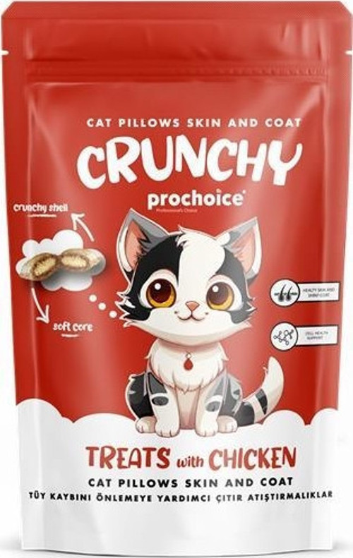 Crunchy Skin & Coat, Kediler için Tüy Kaybını Önlemeye Yardımcı Tavuklu Çıtır Atıştırmalık 60gr