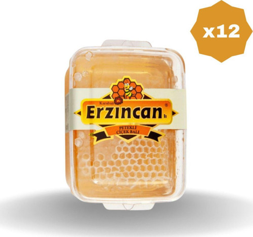 Erzincan Petekli Bal 300 Gr - (12 Adet)