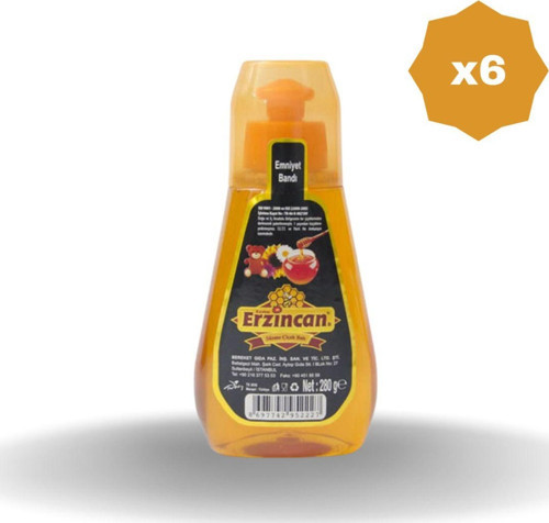 Erzincan Süzme Çiçek Balı Sıkma 280 Gr - (6 Adet)