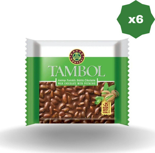 Tambol Fıstıklı Çikolata 77 Gr - (6 Adet)
