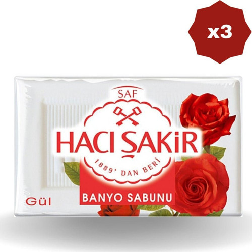 Hacışakir Gül Kokulu Banyo Sabunu 150 Gr - (3 Adet)