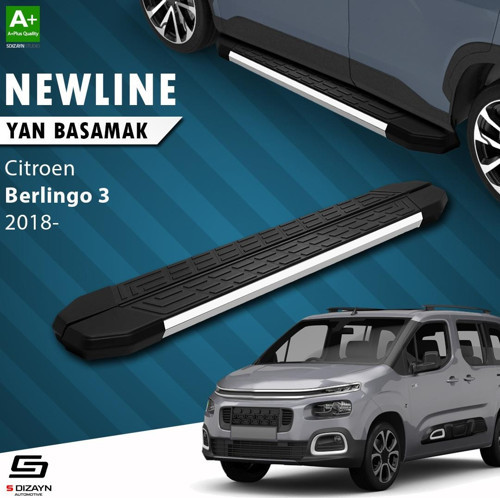 S-Dizayn Citroen Berlingo 3 Uzun Şase NewLine Krom Yan Basamak 213 Cm 2018 Üzeri A+ Kalite