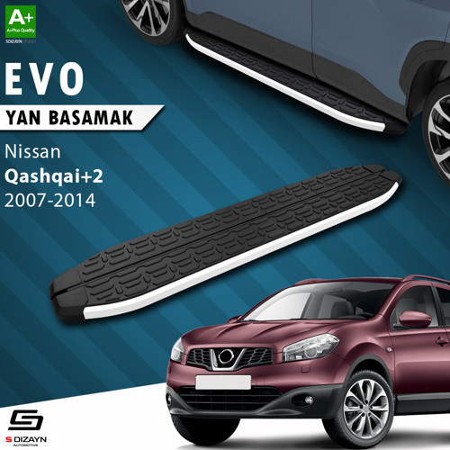 S-Dizayn Nissan Qashqai +2 Evo Aluminyum Yan Basamak 183 Cm 2007-2014 A+ Kalite