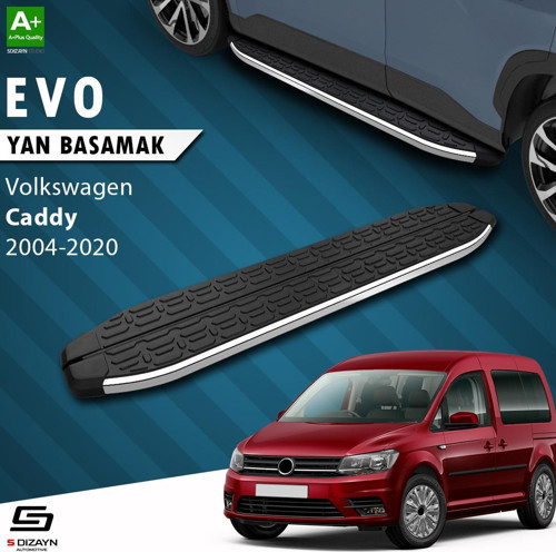 S-Dizayn VW Caddy 3 Uzun Şase Evo Krom Yan Basamak 223 Cm 2004-2020 A+ Kalite
